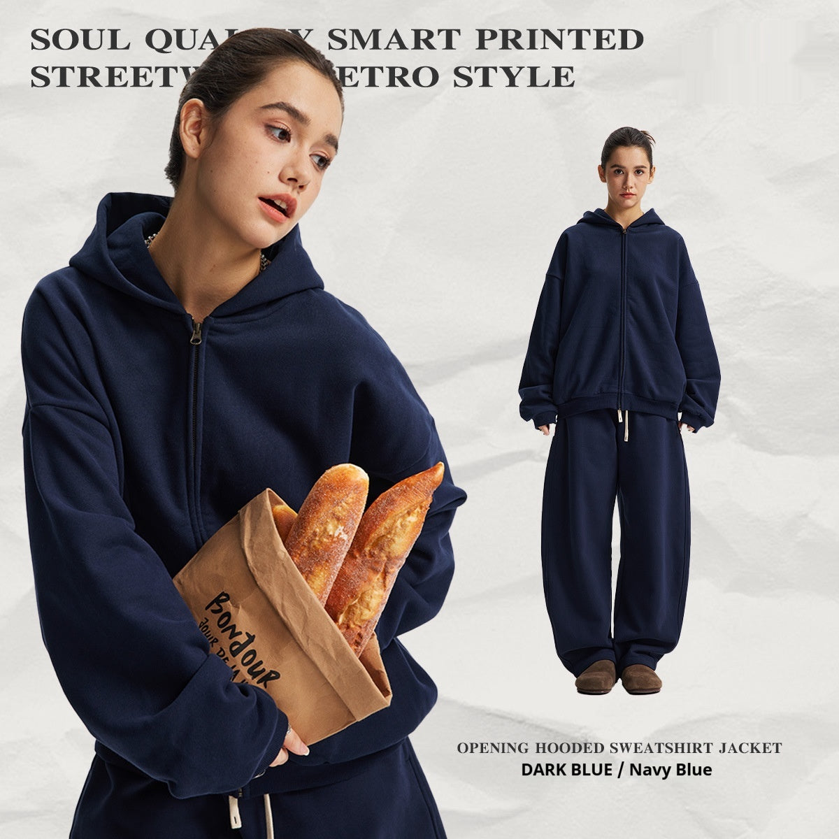 Hooded Cardigan Sweater Set For Men And Women Dropshipman