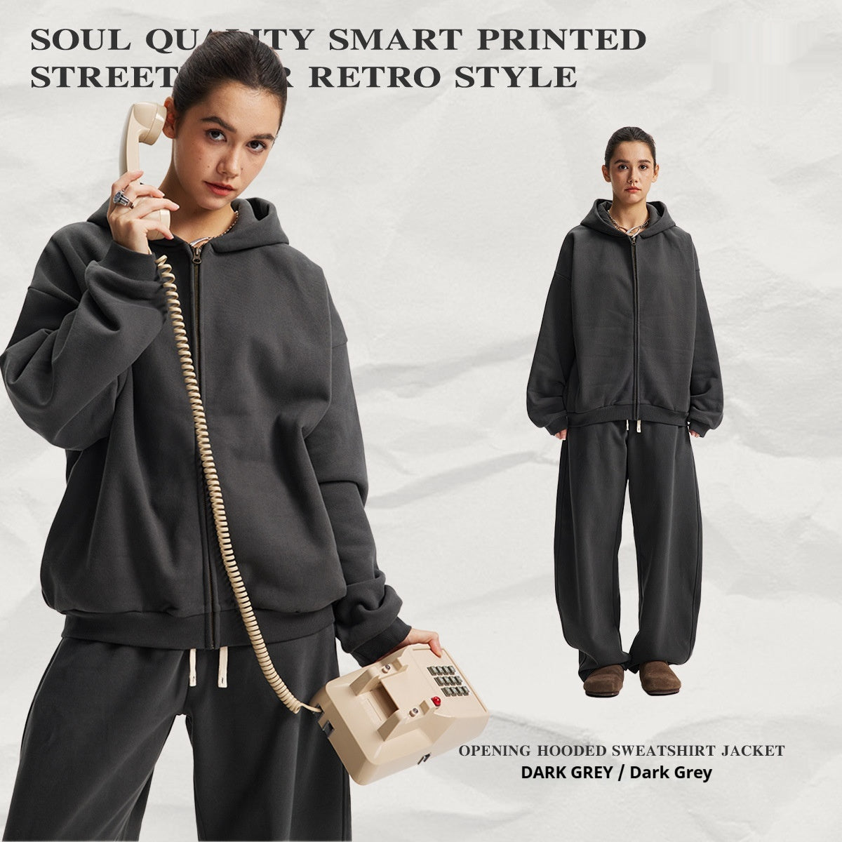 Hooded Cardigan Sweater Set For Men And Women Dropshipman