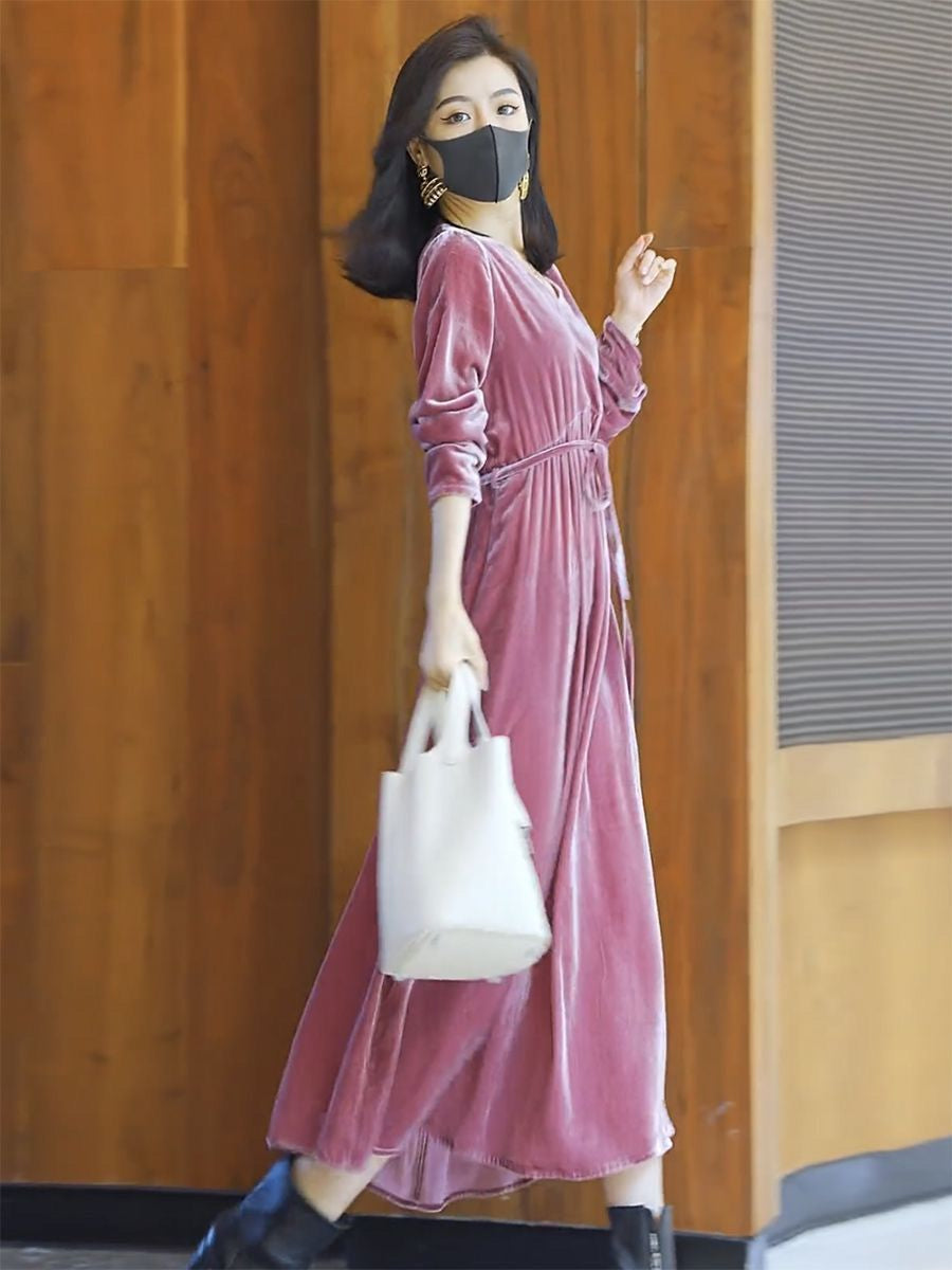 Loose Fitting New Velvet Dress For Women