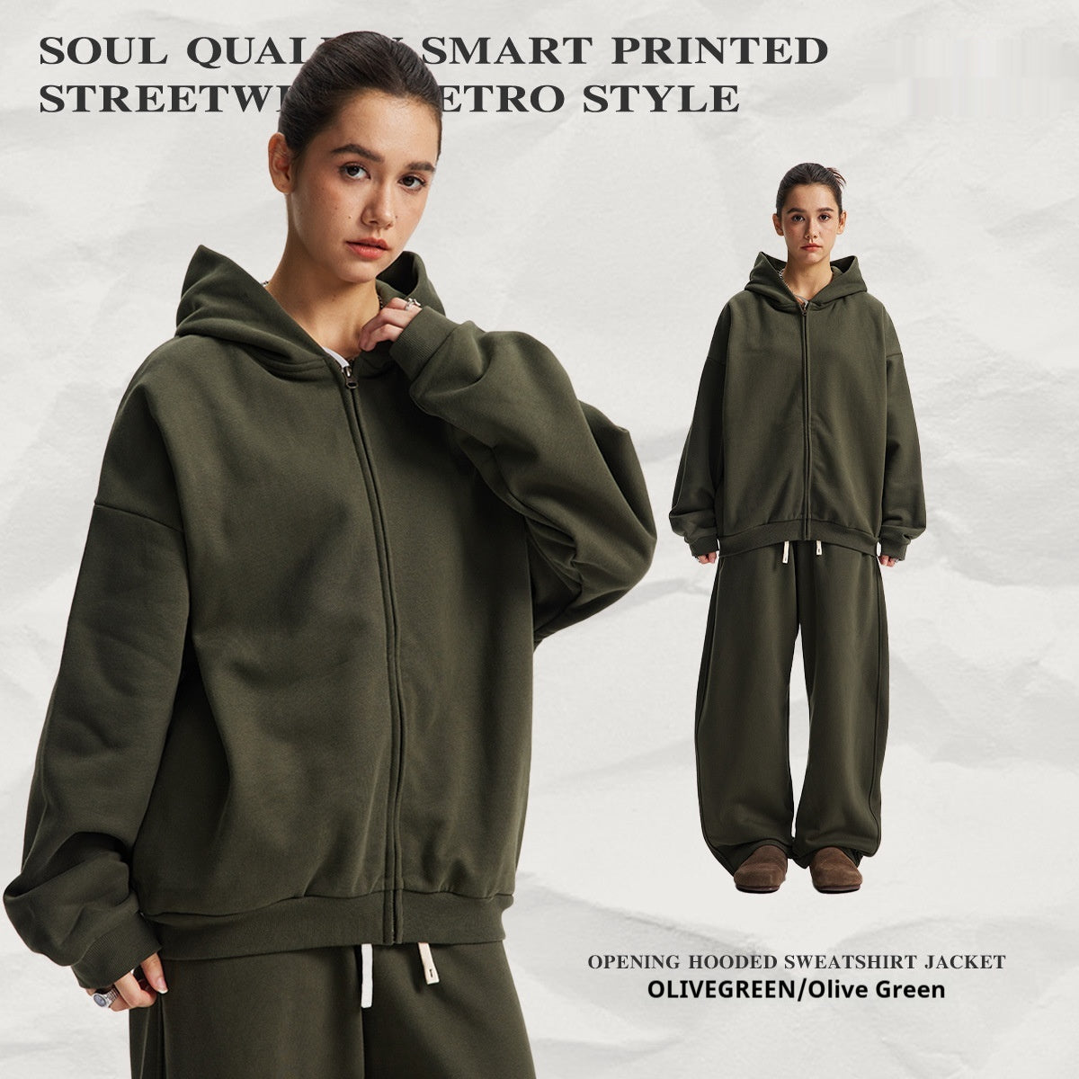 Hooded Cardigan Sweater Set For Men And Women Dropshipman