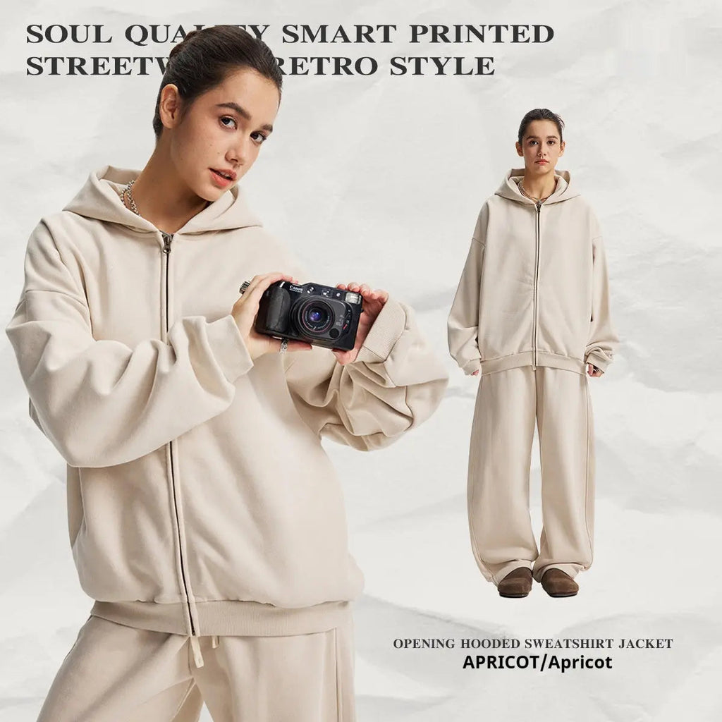 Hooded Cardigan Sweater Set For Men And Women Dropshipman