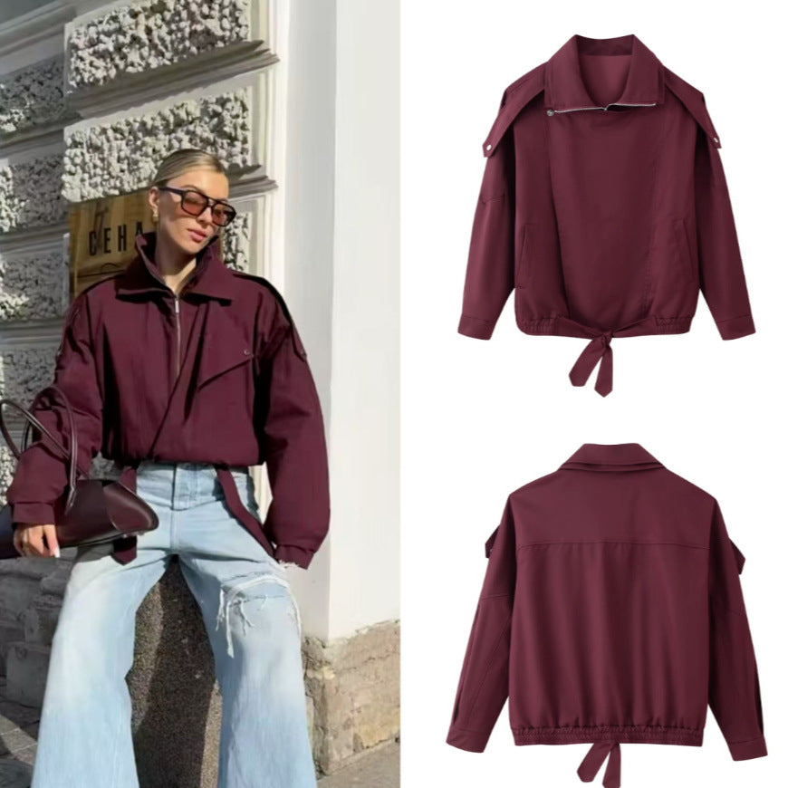 Women's Solid Color Loose-Fit Versatile Jacket Coat – Comfortable, Lightweight Outerwear