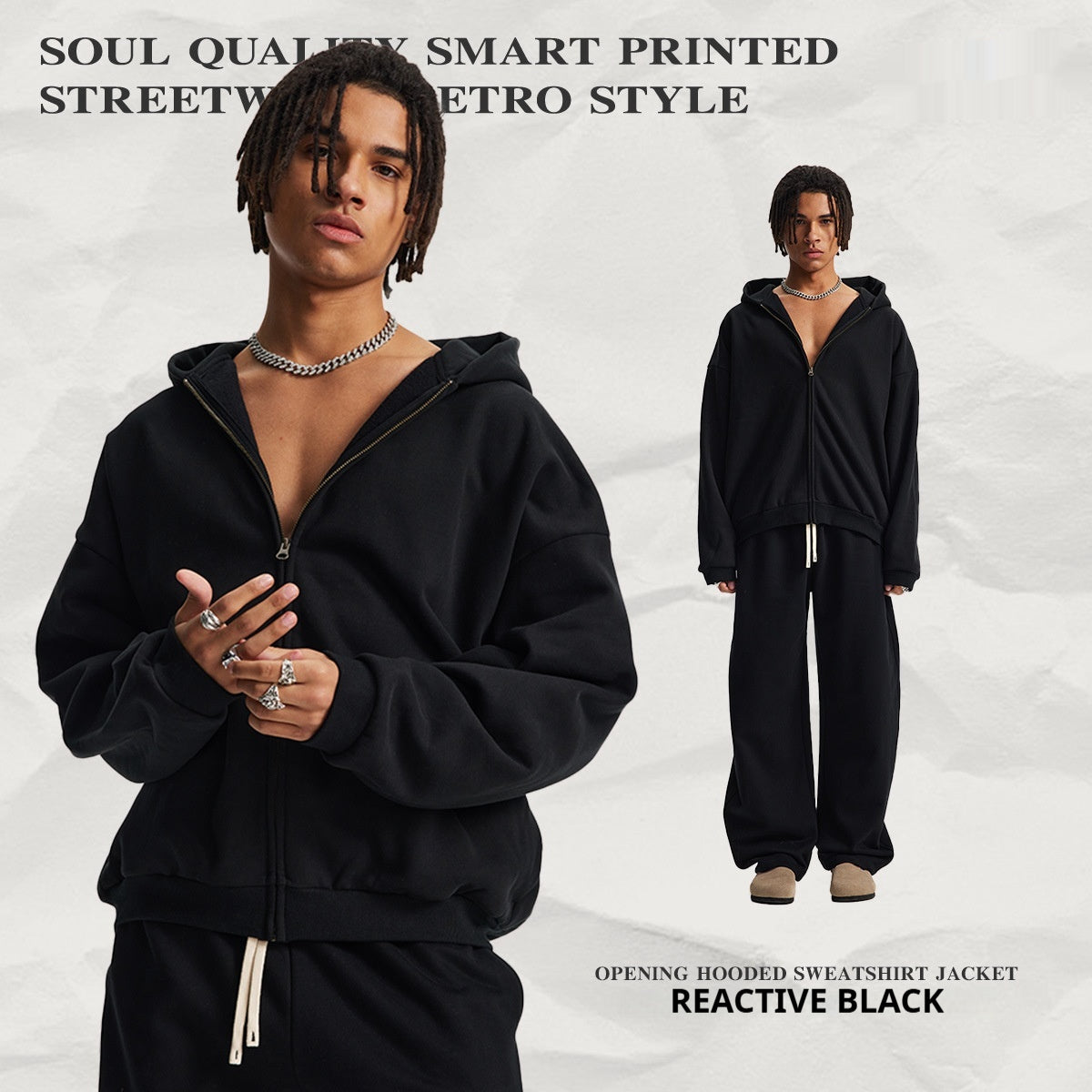 Hooded Cardigan Sweater Set For Men And Women Dropshipman